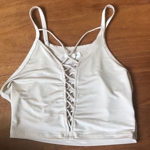 Silence + Noise tan crop top